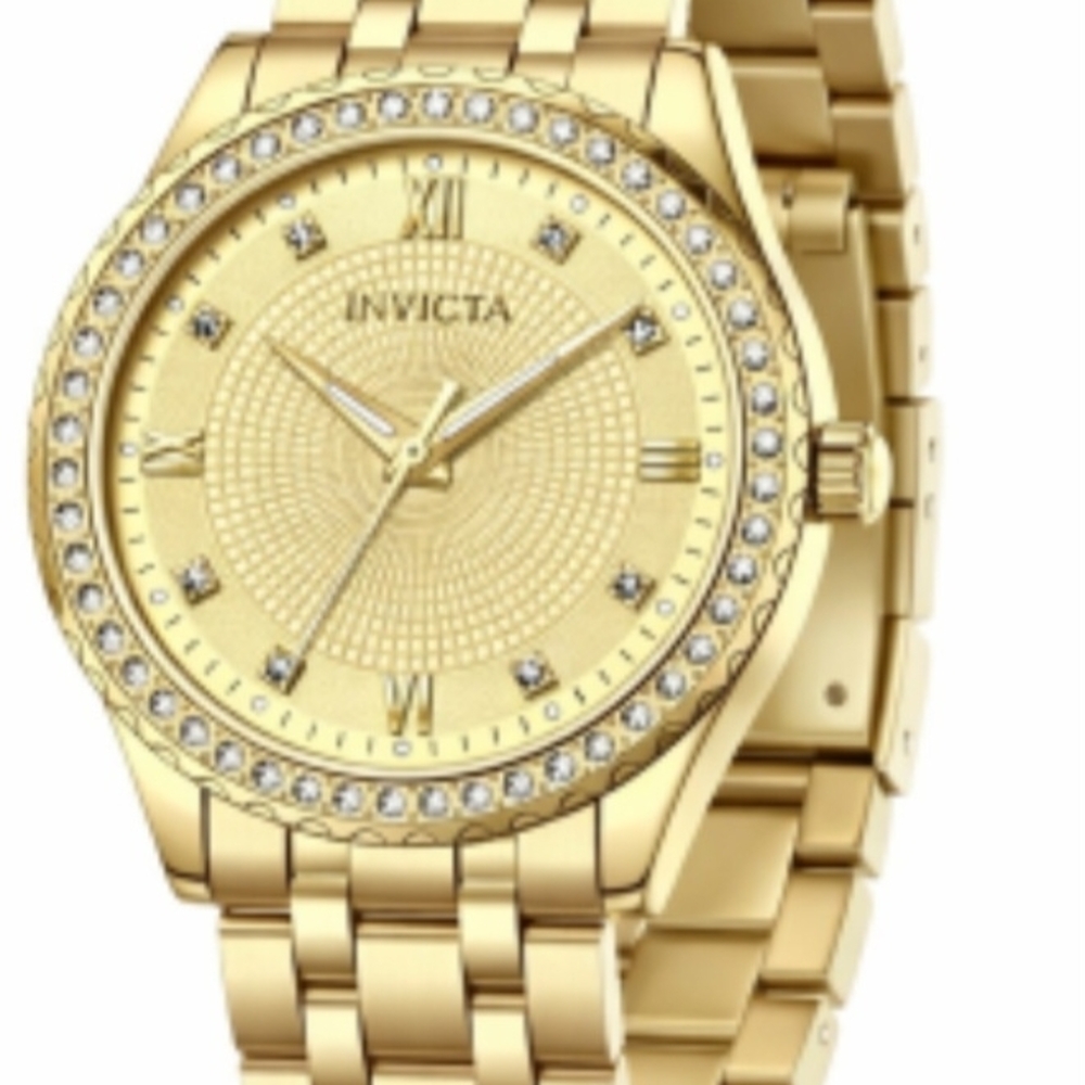 Invicta Gold-Tone Watch with Crystal Accents